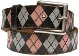 Leather Island Embroidered Argyle Belt