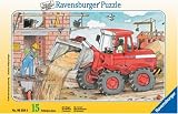 Ravensburger 06359 - Mein Bagger, 15 Teile Rahmenpuzzle title=