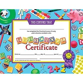 CERTIFICATES PRESCHOOL 30-SET