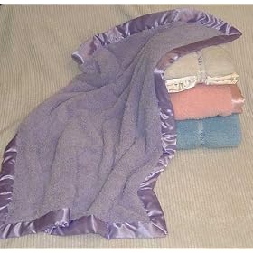 Lilac Microfiber Berber Baby Blanket with Satin Border - 30