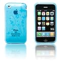 f�r iphone 3gS 3g -- 8GB 16GB & 32GB -- Zubeh�r Silikon h�lle Baby-Blau mit Bl�mchen + Schmetterling ideal f�r Wei�es Iphone!