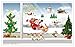 Kappier® Merry Christmas - Santa Clause/Sleigh/Red-Nosed Reindeer/Christmas Tree/Snowman/Gifts/Houses Peel & Stick Wall Decals