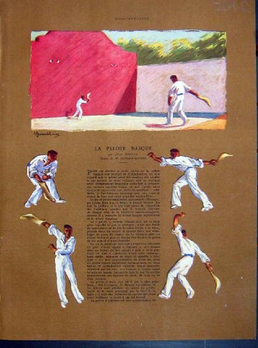 Basque Sport Pelote Ball-Game French Print 1933