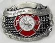 Professional Firefighters~America's Heroes Enamel Pewter Buckle, (Occupation Buckle)