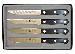 Henckels 4 PC Gourmet Steak Knife Set w/Hollow Edge in Presentation Box