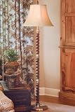 Jane Seymour Cabrillo Flr Lamp Silk Bell Shade Dkwood/antbrass