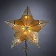9" Lighted Gold Glitter Swirl Capiz Star Christmas Tree Topper - Clear Lights