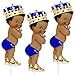 8 inches Royal Blue Little Prince Table Decoration Centerpieces, Set of 3 African American Prince Birthday Centerpieces