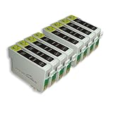 8 Cartouches d'encre Compatibles pour Imprimante Epson Stylus SX115 - Noir- Avec Pucepar Moreinks