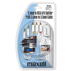 Maxell 3.5-mm-to-RCA A/V Splitter with 3.5-mm Cable