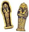 Mini King Tut Coffin with Mummy - Cold Cast Resin - 3" Length