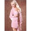 Seven 'til Midnight Mesh robe w/butterfly lace trimmed sleeves M/L Pink