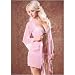 Seven 'til Midnight Mesh robe With butterfly lace trimmed sleeves S/M Pink