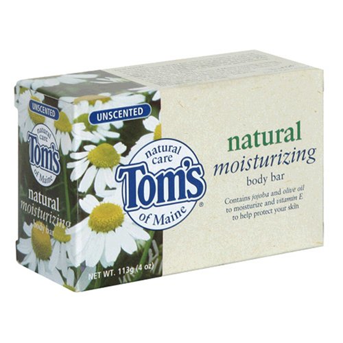 Tom's of Maine Natural Moisturizing Body Bar, Unscented, 4-Ounce Bars (Pack of 6)