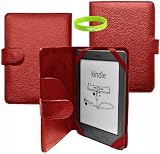 read full review CrazyOnDigital Slim Leather Case Cover with Screen Protector For Amazon New Kindle 4 (Red). CrazyOnDigital Retail Package