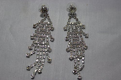 Iced Out Silver Chandelier Earrings