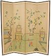 Asian D&eacute;cor & Gifts - 72" x 72" Enter Pagoda Oriental Brush Art Floor Screen Room Divider