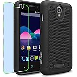 ZTE Obsidian / Z820 Case, INNOVAA Smart Grid Defender Armor Case W/ Free Screen Protector & Touch Screen Stylus Pen - Black