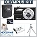 Olympus FE-370 Super-Slim Digital Camera Kit, Black with 2 GB xD Picture Memory Card, Spare L -60B Type Lithium-ion Battery, Camera Bag, Table Top Tripod, EZ Digital Photography Guide Card