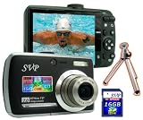 SVP Xthinn-737 Black 7MP 3x Optical zoom 3-inch LCD Digital Camera + FREE 16GB High Speed SD Memory Card & Tripod