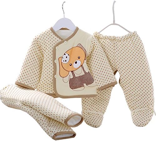 Ameny Unisex Baby Newborn Cartoon Belted Coat and Pants and Footies 3PCs Set 55/Fit 3-6M