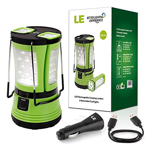 LE 600lm Rechargeable Camp Lantern LED with 2 Detachable Mini Handy