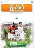 Xbox 360 - Live Gold 12 Monate inkl. 800 Punkte - im Design von FIFA 12