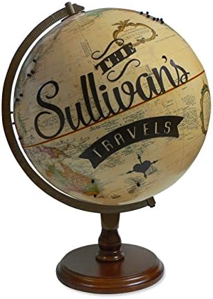 Custom "Travels" Travel Push Pin Globe