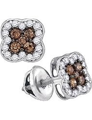 10KT White Gold 0.50 CTW-Diamond Micro-Pave Earring