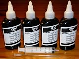 Non-OEM, (4 BLACK x 100ml) Bulk refill dye ink for Epson refillable cartridge WorkForce 320 323 325 435 520 60 630 633 635 545 645 845 840