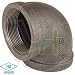 NUSET 1 1/2 Malleable Black Iron Elbow - 90 Degrees (B90-40)