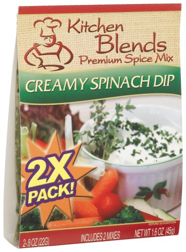 Kitchen Blends Creamy Spinach Dip Mix, 2-Count Packages (Pack of 3) by Kitchen Blends