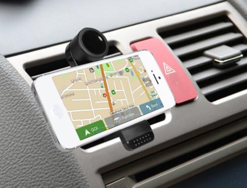 IMPROVED DESIGN - Universal Air Vent Mount Cell Phone Holder from Grey Market. Rotates 360. Holds Most Smartphones Including Galaxy S4 and S5, Iphone 5 5S and 6, LG G2, and Nexus 5. Even Holds Galaxy Note 3 and Note 4. Small, Sleek, Simple. Fits in Your Pocket and Doubles as a Desk/table Stand. (Black)