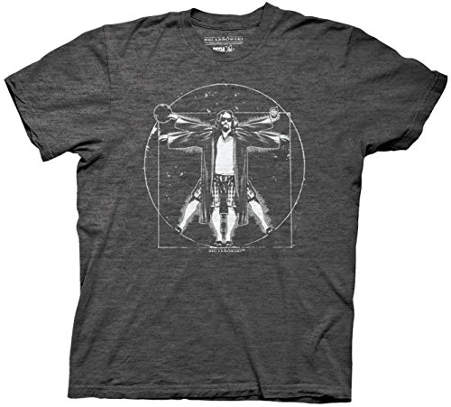 The Big Lebowski Vitruvian Mens Charcoal Heather T-Shirt L