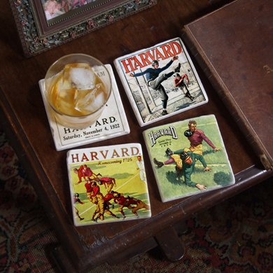 Harvard University Vintage Football Marble Coasters
