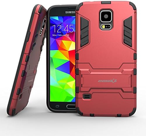 Emoxz Galaxy S5 case,[ultra Slim Stand] TPU Case Cover for Samsung Galaxy S5 (Red)