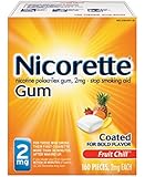 Nicorette Nicotine Gum Fruit Chill 2 milligram Stop Smoking Aid 160 count