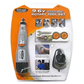 Chicago Power Tools 63524 9.6-Volt Cordless Rotary Tool Set