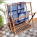 Le spa Premium Plantation Teak Wood Folding Towel Rack, Set of 2
