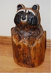 Wood Raccoon Carving