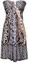 Venetian Stretch Metallic Strapless Holiday Party Cocktail Dress, 2X, blue/pewter/brown