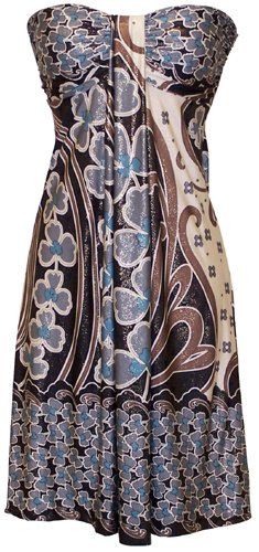 Venetian Stretch Metallic Strapless Holiday Party Cocktail Dress - S