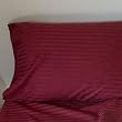 SOHO Bed Sheet Set 100% Egyptian Cotton Sateen Stripe 500 Thread Count.(Burgundy) Full