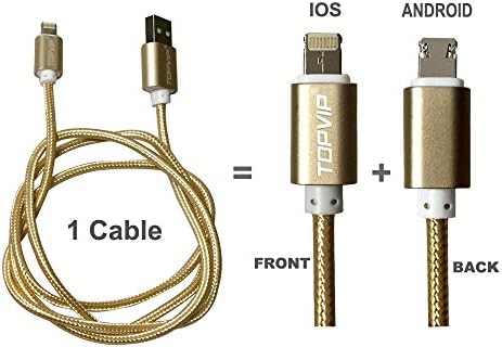 3Pack 3.3Ft Multi Function Universal USB Nylon Fast Quick Data Charging Cable for Samsung Galaxy S7/S6 Edge Plus Grand Prime Note 4/5 LG HTC Android Cellphone Tablet and IOS Iphone5/5s/6/plus