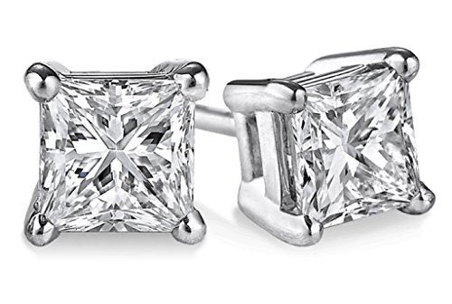 PARIKHS (IGI Certified 0.70ct & up) Princess cut Diamond stud 14K from 0.04ct to 2.00ct Clarity-I3
