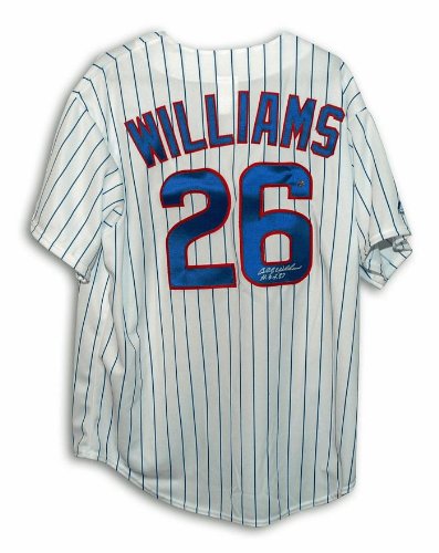 Autographed Billy Williams Chicago Cubs Majestic Jersey Inscribed HOF 87