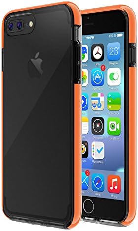iPhone 7 Plus Case, Alrite Alrite Colored Bumper Shock Absorption TPU Anti-scratch Clear Back Cover Drop Resistant Case Compatible with iPhone 6s 6 Plus, Orange