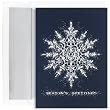 Shimmer Snowflake On Blue Holiday Cards -