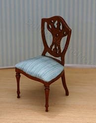 Dollhouse Miniature Walnut Handcarved Chair