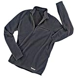 TAIGA Men's Polartec Microfleece Long-sleeved Zip Shirt, Black, MADE IN CANADA